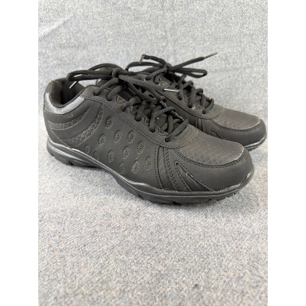 SafeTStep Comfort‎ Work Shoes Women 9.5 Black Slip Resistant Sneakers Low Top